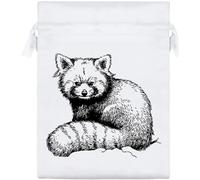 Azeeda 20cm 'Red Panda Portrait' Satin Drawstring Bag/Pouch (SB00132887)