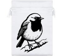 Azeeda 20cm 'Robin Bird on a Snowy Winter Branch' Satin Drawstring Bag/Pouch (SB00133827)
