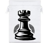 Azeeda 20cm 'Rook Chess Piece' Satin Drawstring Bag/Pouch (SB00136031)