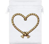 Azeeda 20cm 'Rope Knot Heart Shape' Satin Drawstring Bag/Pouch (SB00145903)
