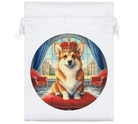 Azeeda 20cm 'Royal Welsh Corgi' Satin Drawstring Bag/Pouch (SB00127319)