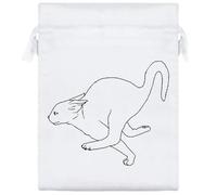 Azeeda 20cm 'Running Scared Cat' Satin Drawstring Bag/Pouch (SB00122599)