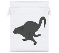 Azeeda 20cm 'Running Scared Cat' Satin Drawstring Bag/Pouch (SB00122603)