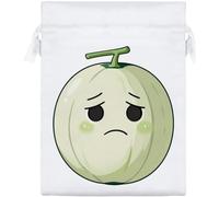 Azeeda 20cm 'Sad Melon' Satin Drawstring Bag/Pouch (SB00159278)