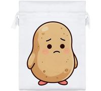 Azeeda 20cm 'Sad Potato' Satin Drawstring Bag/Pouch (SB00159070)
