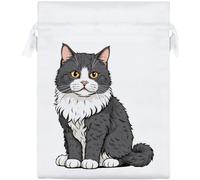 Azeeda 20cm 'Selkirk Rex Cat' Satin Drawstring Bag/Pouch (SB00145107)