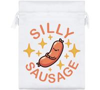 Azeeda 20cm 'Silly Sausage' Satin Drawstring Bag/Pouch (SB00132307)