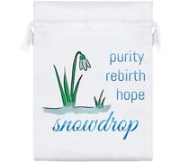 Azeeda 20cm 'Snowdrop In Spring' Satin Drawstring Bag/Pouch (SB00140039)
