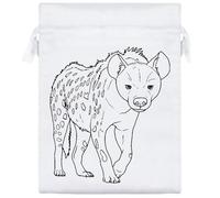 Azeeda 20cm 'Spotted Hyena Prowling' Satin Drawstring Bag/Pouch (SB00122359)