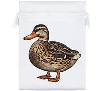 Azeeda 20cm 'Spotting Duck' Satin Drawstring Bag/Pouch (SB00142399)
