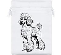 Azeeda 20cm 'Standard Poodle' Satin Drawstring Bag/Pouch (SB00143727)