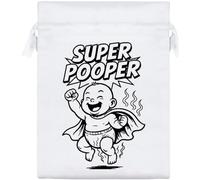 Azeeda 20cm 'Super Pooper' Satin Drawstring Bag/Pouch (SB00132071)