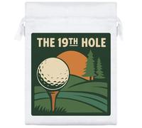 Azeeda 20cm 'The 19th Hole Golf' Satin Drawstring Bag/Pouch (SB00124555)