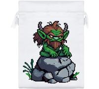 Azeeda 20cm 'Troll on Rock' Satin Drawstring Bag/Pouch (SB00152879)