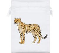 Azeeda 20cm 'Wild Cheetah' Satin Drawstring Bag/Pouch (SB00139575)