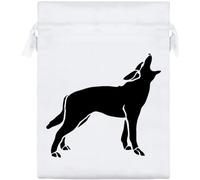 Azeeda 20cm 'Wolf Howling Silhouette' Satin Drawstring Bag/Pouch (SB00150187)