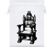 Azeeda 20cm 'Wooden Throne' Satin Drawstring Bag/Pouch (SB00137339)
