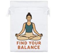 Azeeda 20cm 'Yoga Balance Meditation' Satin Drawstring Bag/Pouch (SB00124679)