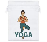 Azeeda 20cm 'Yoga Pose Meditation' Satin Drawstring Bag/Pouch (SB00124943)