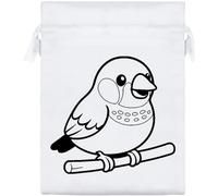 Azeeda 20cm 'Zebra Finch' Satin Drawstring Bag/Pouch (SB00136215)