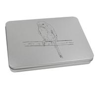Azeeda 220mm 'Budgie on a Perch' Metal Hinged Tin/Storage Box (TT00300507)