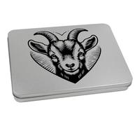 Azeeda 220mm 'Cute Baby Goat' Metal Hinged Tin/Storage Box (TT00248694)