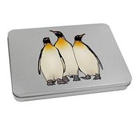 Azeeda 220mm 'King Penguins' Metal Hinged Tin/Storage Box (TT00145645)