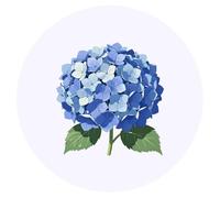 Azeeda 24 x 'Blue Hydrangea' Round Stickers - 4cm (SK00079112)