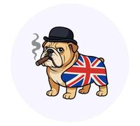 Azeeda 24 x 'British Flag Bulldog' Stickers - for Crafts, Scrapbooking and Labelling (SK00075272)