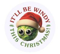 Azeeda 24 x 'Christmas Brussels Sprout' Round Stickers - 4cm (SK00075916)