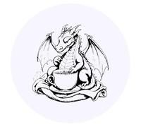 Azeeda 24 x 'Chubby Dragon Sat with Soup' Stickers - for Crafts, Scrapbooking and Labelling (SK00078569)