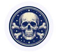 Azeeda 24 x 'Circular Skull and Crossbones' Stickers - for Crafts, Scrapbooking and Labelling (SK00073067)