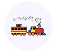 Azeeda 24 x 'Colorful Train' Round Stickers - 4cm (SK00075982)
