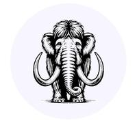 Azeeda 24 x 'Cute Baby Mammoth' Round Stickers - 4cm (SK00071919)