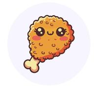 Azeeda 24 x 'Cute Fried Chicken' Stickers - for Crafts, Scrapbooking and Labelling (SK00073033)