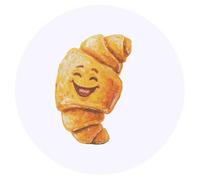 Azeeda 24 x 'Cute Happy Croissant ' Stickers - for Crafts, Scrapbooking and Labelling (SK00075644)