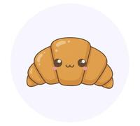 Azeeda 24 x 'Cute Smiling Croissant' Stickers - for Crafts, Scrapbooking and Labelling (SK00076745)