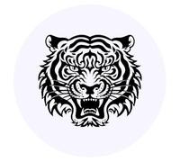 Azeeda 24 x 'Growling Tiger Head' Round Stickers - 4cm (SK00083103)