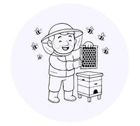Azeeda 24 x 'Happy Bee Keeper' Stickers - for Crafts, Scrapbooking and Labelling (SK00075562)