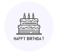 Azeeda 24 x 'Happy Birthday Cake' Stickers - for Crafts, Scrapbooking and Labelling (SK00075599)