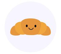 Azeeda 24 x 'Happy Croissant' Stickers - for Crafts, Scrapbooking and Labelling (SK00078806)