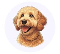 Azeeda 24 x 'Happy Goldendoodle Portrait' Stickers - for Crafts, Scrapbooking and Labelling (SK00077453)