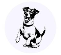 Azeeda 24 x 'Happy Jack Russell' Round Stickers - 4cm (SK00078978)