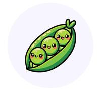 Azeeda 24 x 'Happy Peas' Stickers - for Crafts, Scrapbooking and Labelling (SK00073017)