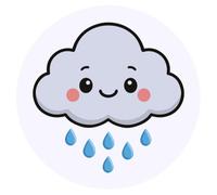 Azeeda 24 x 'Happy Rain Cloud' Stickers - for Crafts, Scrapbooking and Labelling (SK00075394)