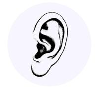 Azeeda 24 x 'Human Ear' Round Stickers - 4cm (SK00069487)