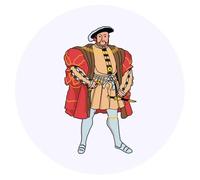 Azeeda 24 x 'King Henry VIII' Round Stickers - 4cm (SK00069060)
