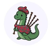 Azeeda 24 x 'Nessie Playing Bagpipes' Stickers - for Crafts, Scrapbooking and Labelling (SK00075846)