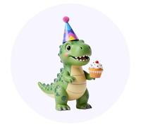 Azeeda 24 x 'Party Dinosaur' Stickers - for Crafts, Scrapbooking and Labelling (SK00079316)