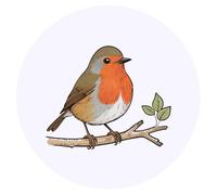 Azeeda 24 x 'Robin Red Breast on Branch' Stickers - for Crafts, Scrapbooking and Labelling (SK00078421)